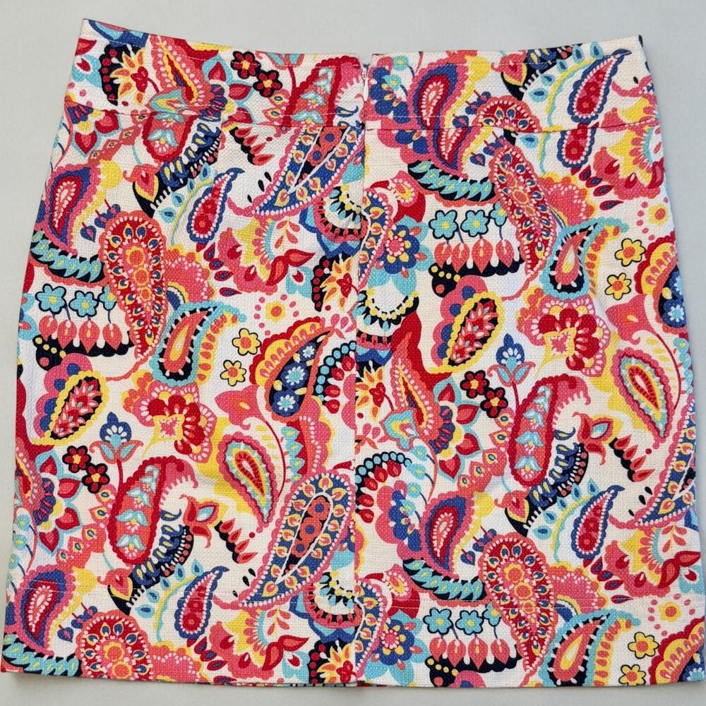 Talbots Paisley Skirt Size 12 Preppy Multicolor Cotton Twill A Line Knee Length